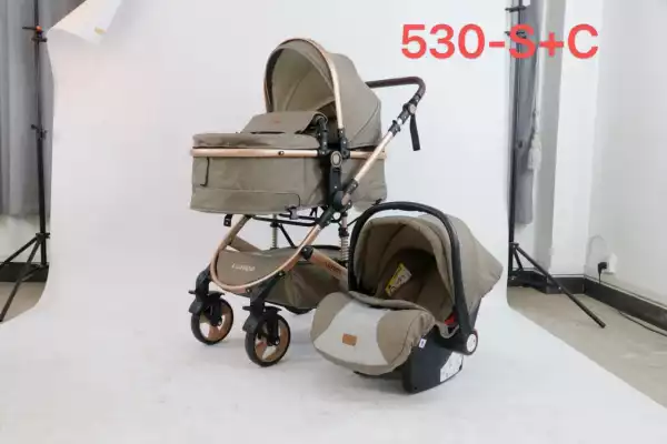 Коляска 2 в 1 LUXMOM 530-S+C, бежевый